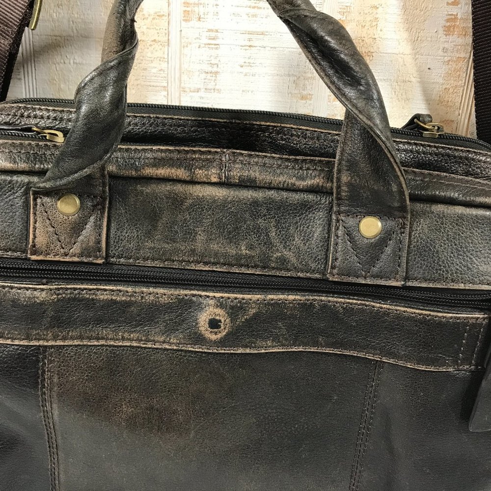 Wilsons Leather Black Rivet Distressed Leather bag - Picture 3 of 13